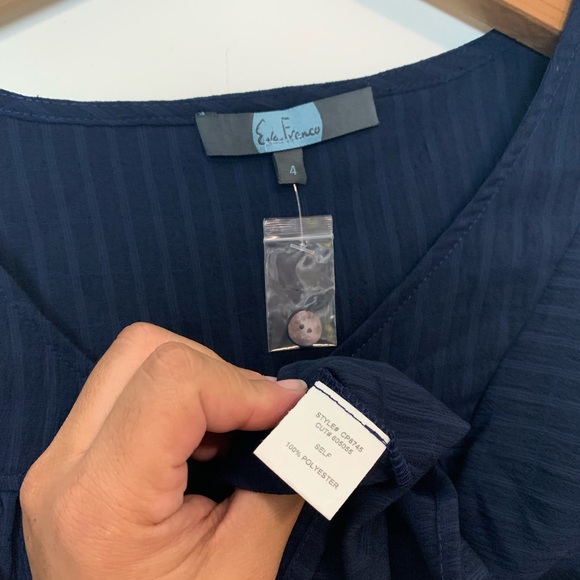 New Eva Franco Navy Blue Top - Picture 3 of 7